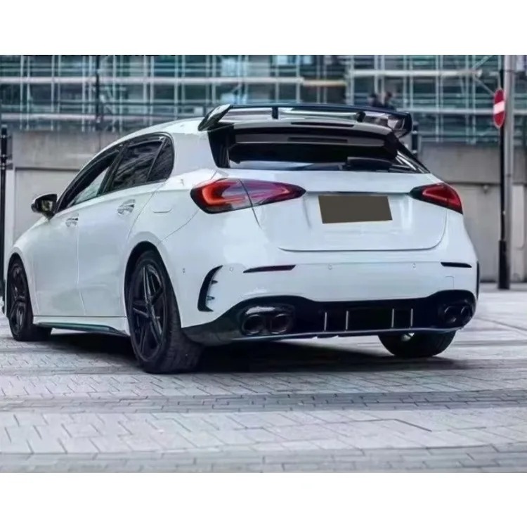 A-Class W177  Style Modification Accessory New Carbon Fiber Rear Lip Spoiler Front Bumper Surround Exhaust Accessory